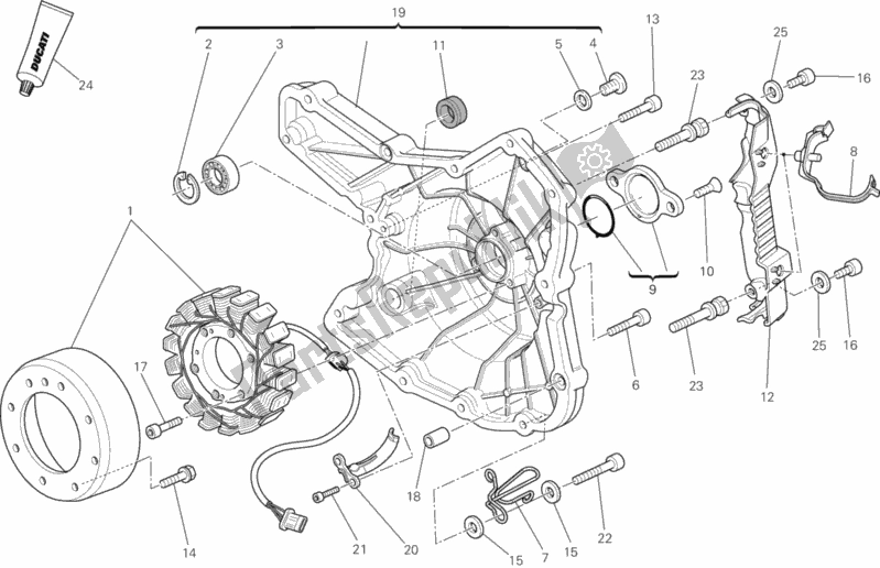 All parts for the Generator of the Ducati Monster 696 USA 2013